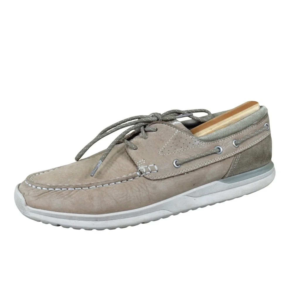 Rockport Langdon 3 Eye Ox Mens Boat Shoe Size 9 Wide Casual Walking Tan Leather